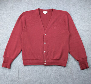 Vintage Izod Cardigan Mens Large Red Crest Logo Academia Timeless Preppy Retro
